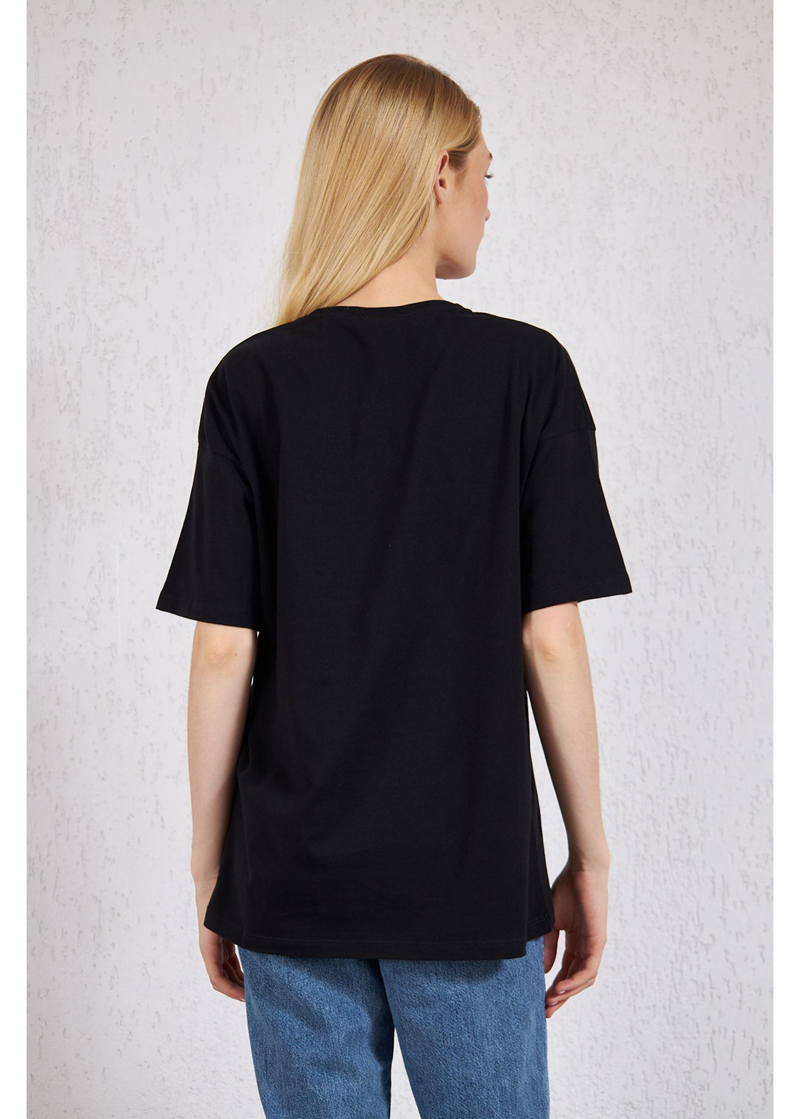 Deniz Baskılı Süprem T-Shirt-Siyah