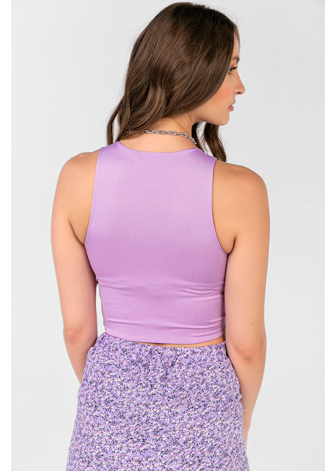 Derin Kol Crop Atlet-Lila