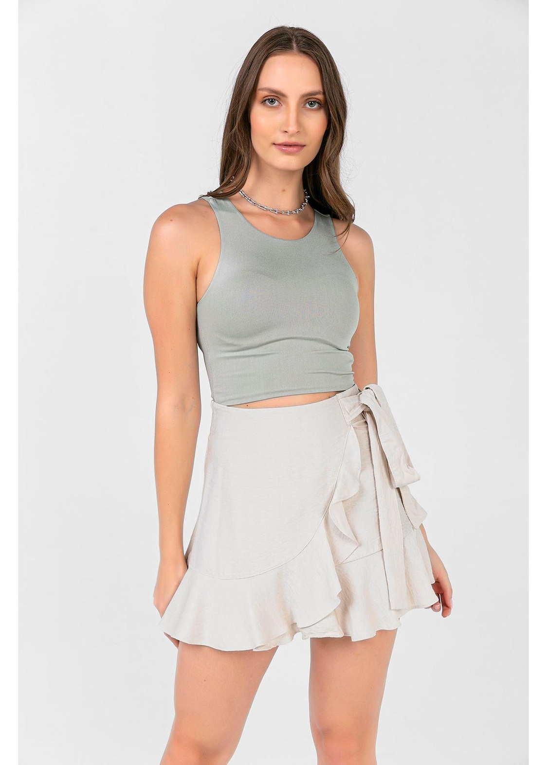 Derin Kol Crop Atlet-Mint