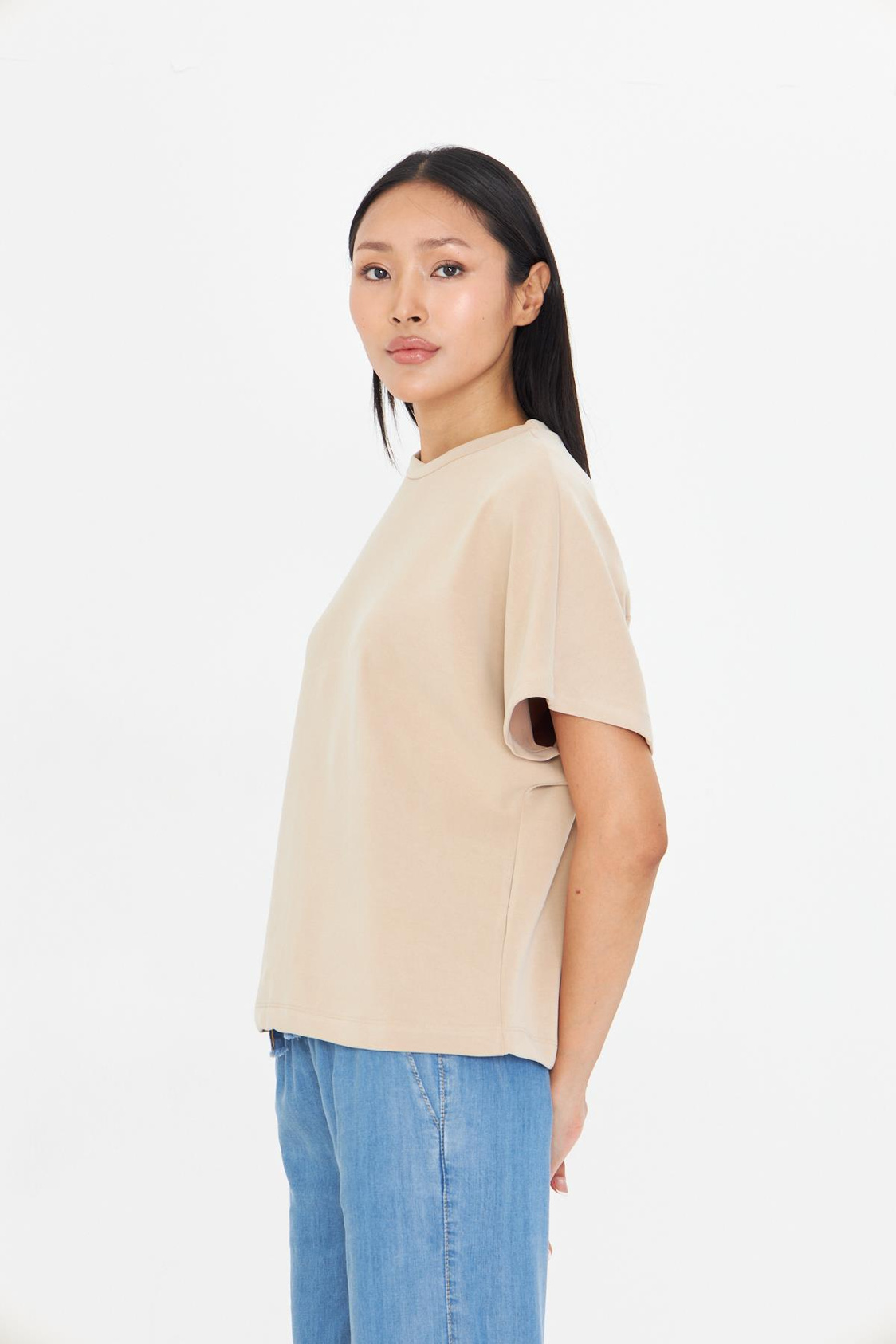 Düşük Omuz Modal T-Shirt