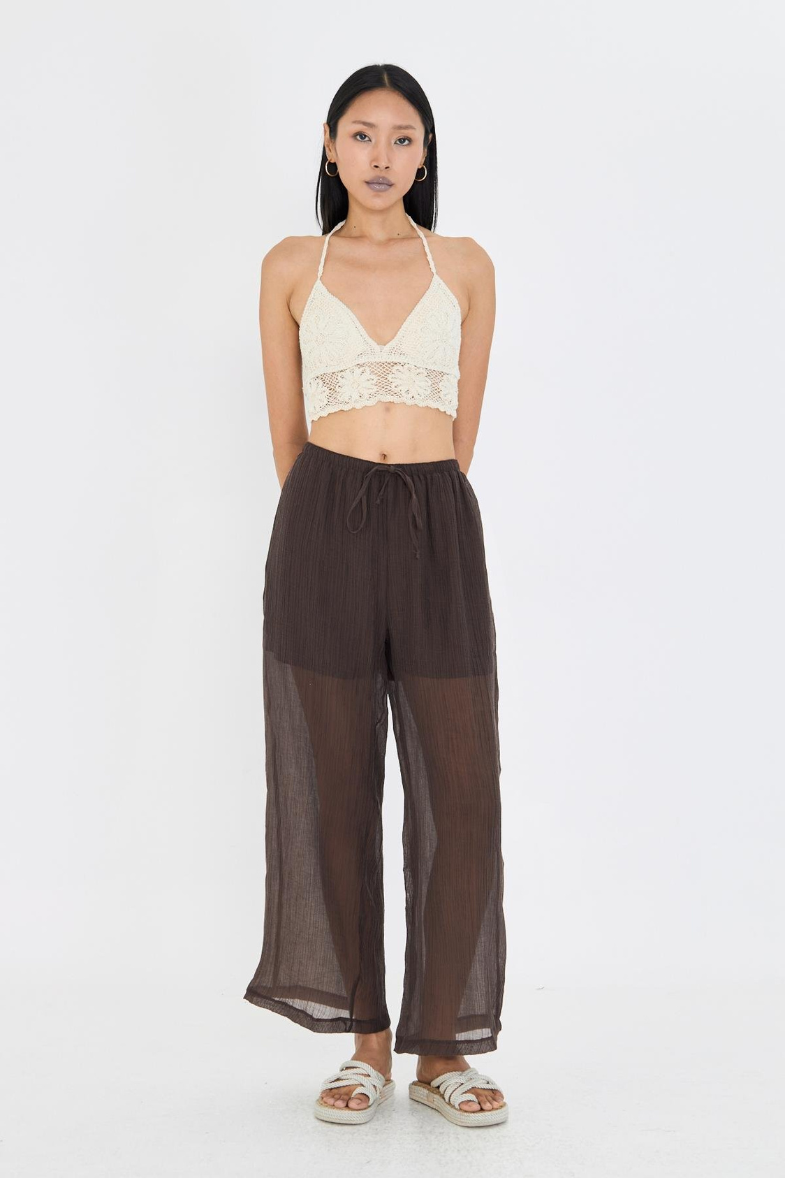 Elastik Bel İnce Bol Paça Pantolon