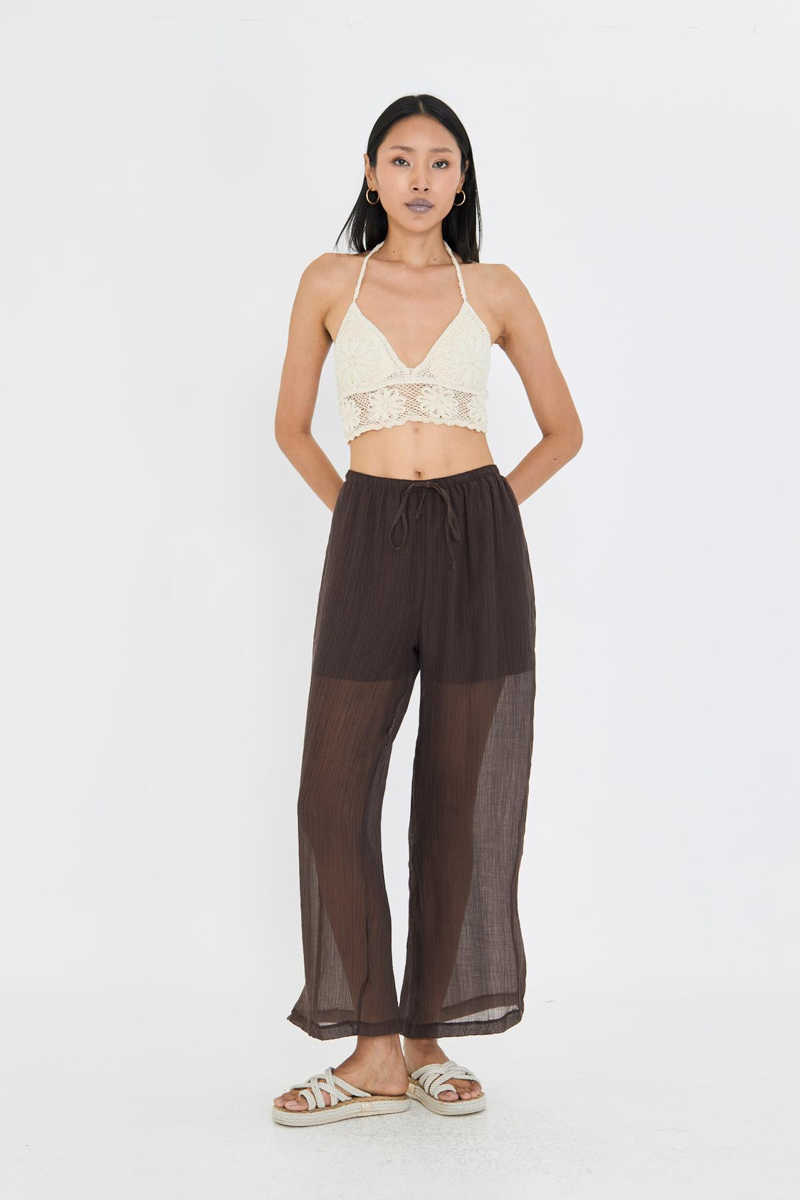 Elastik Bel İnce Bol Paça Pantolon