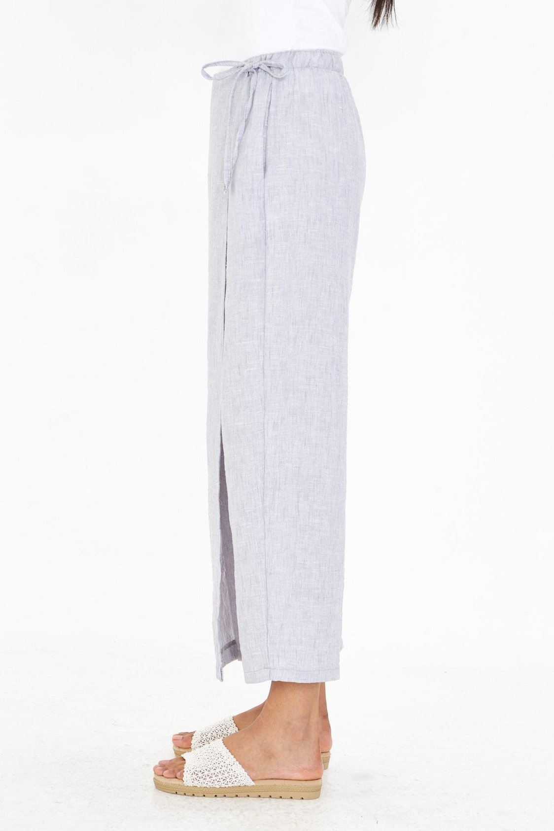 Etek Detaylı Keten Görünümlü Pantolon