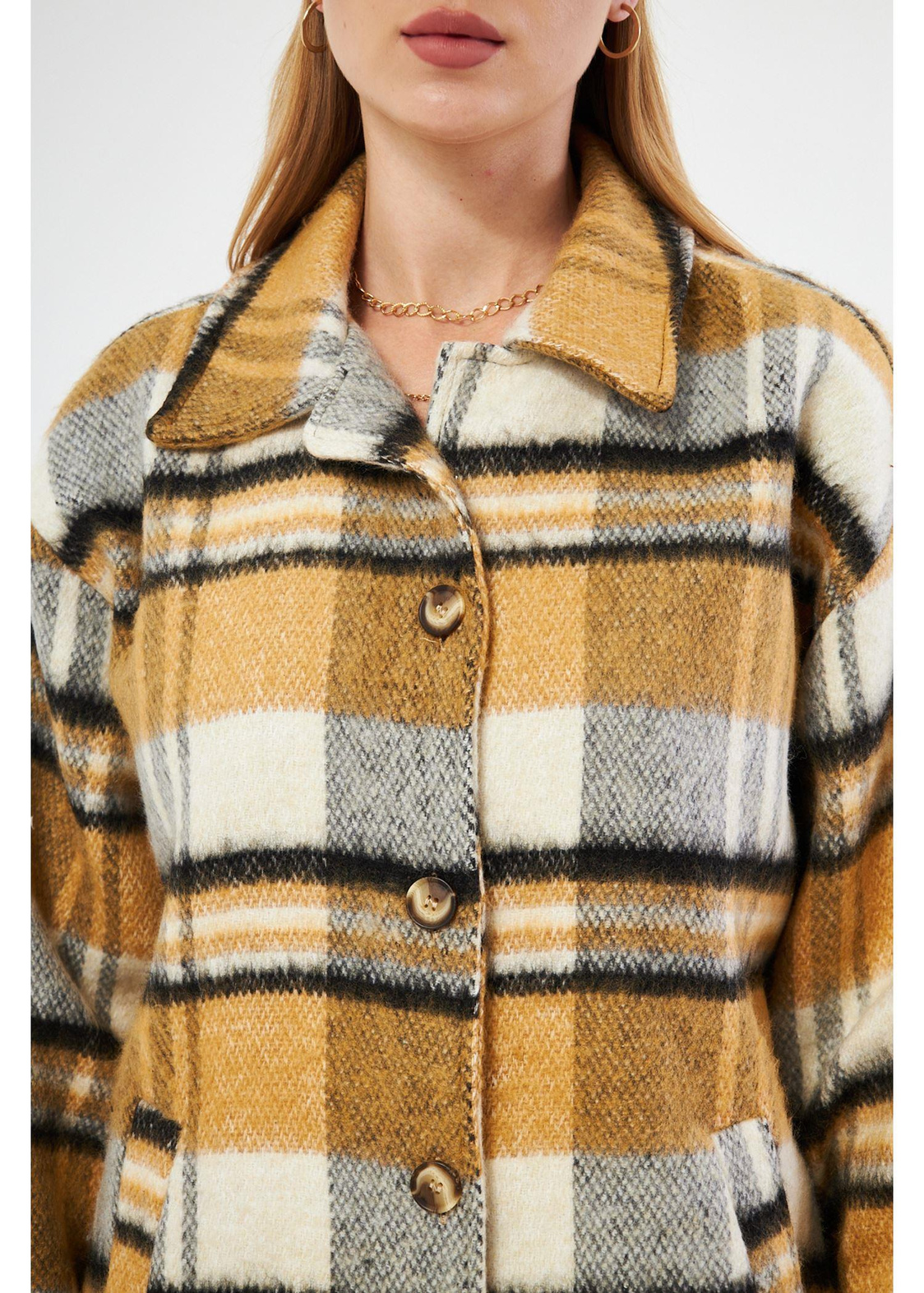 Fleto Cepli Ekose Ceket