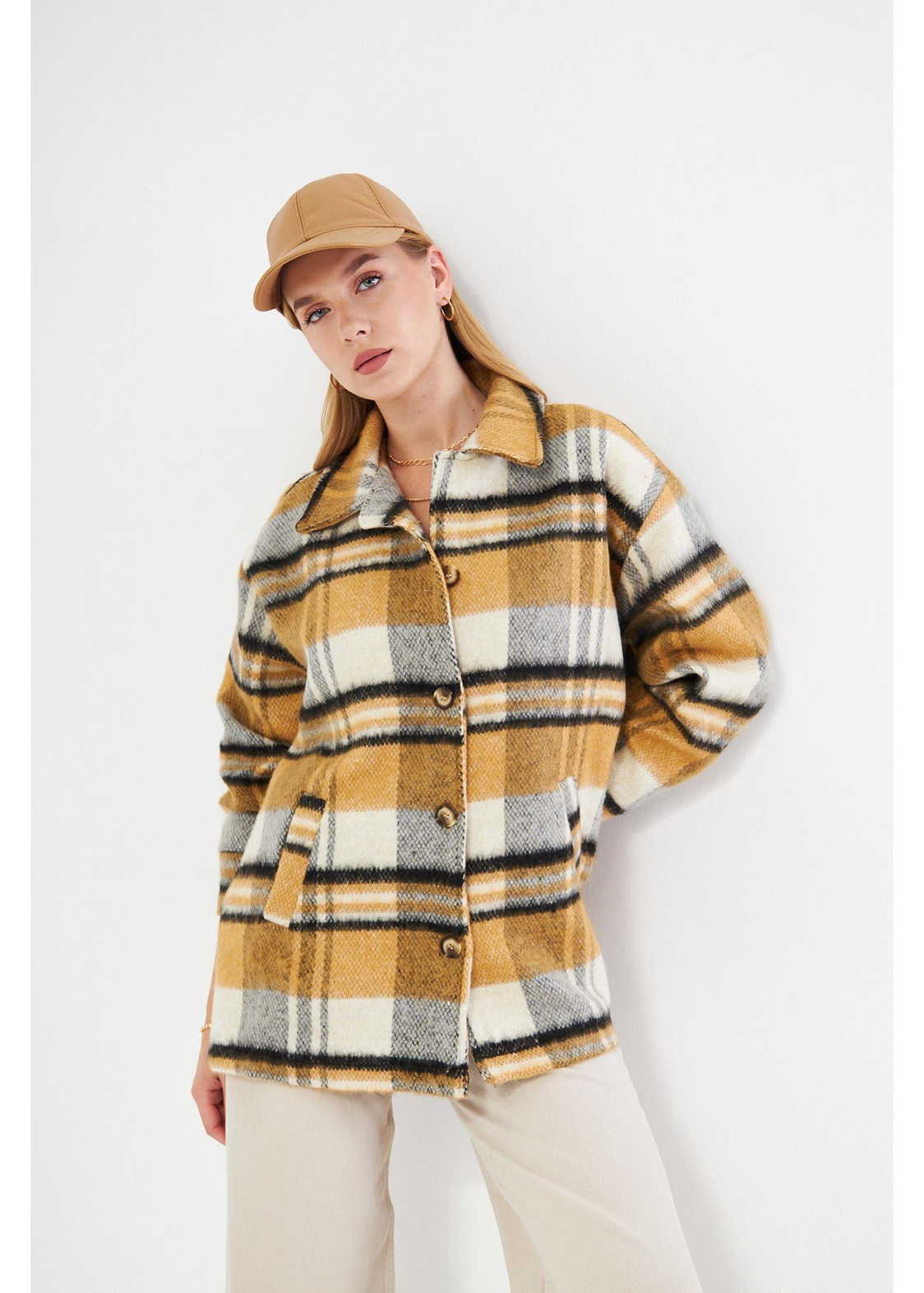 Fleto Cepli Ekose Ceket