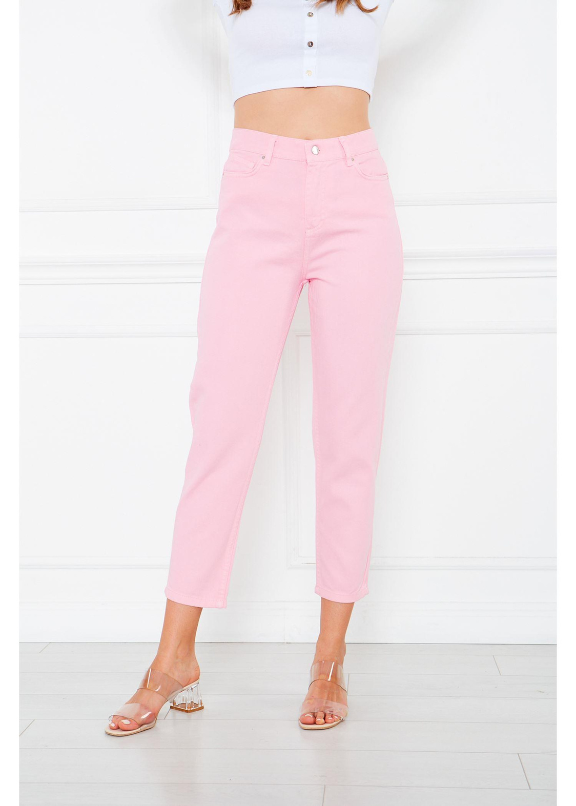 Gabardin Pantolon-Pembe