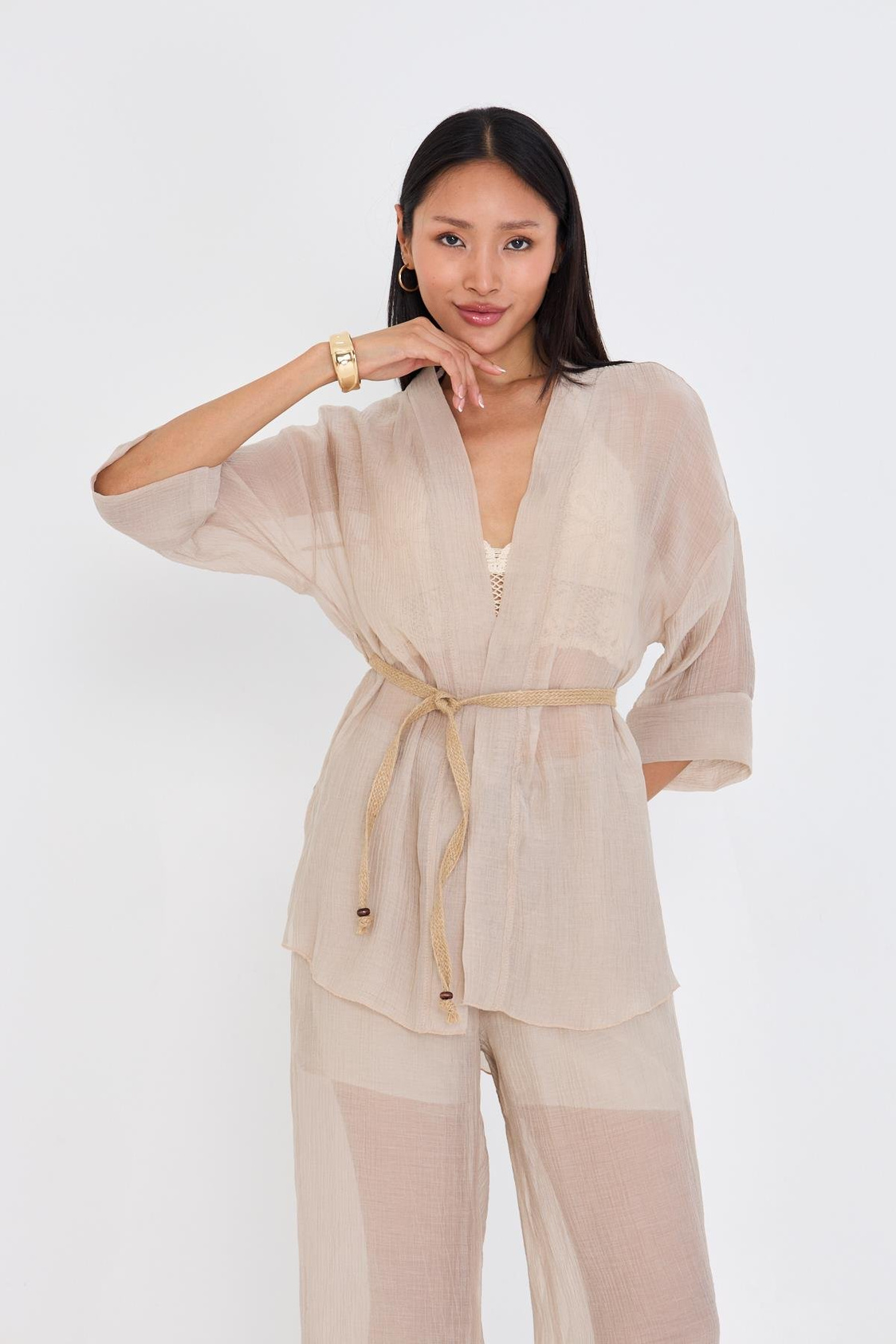 Hasır Kemerli Kimono