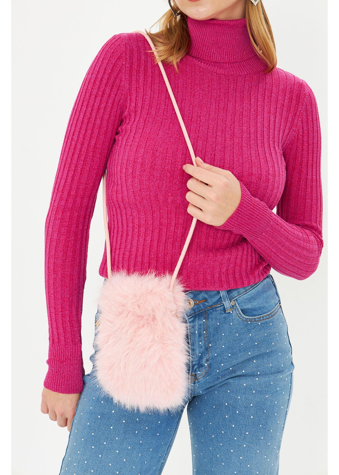 İçi Kadife Mini Peluş Çanta