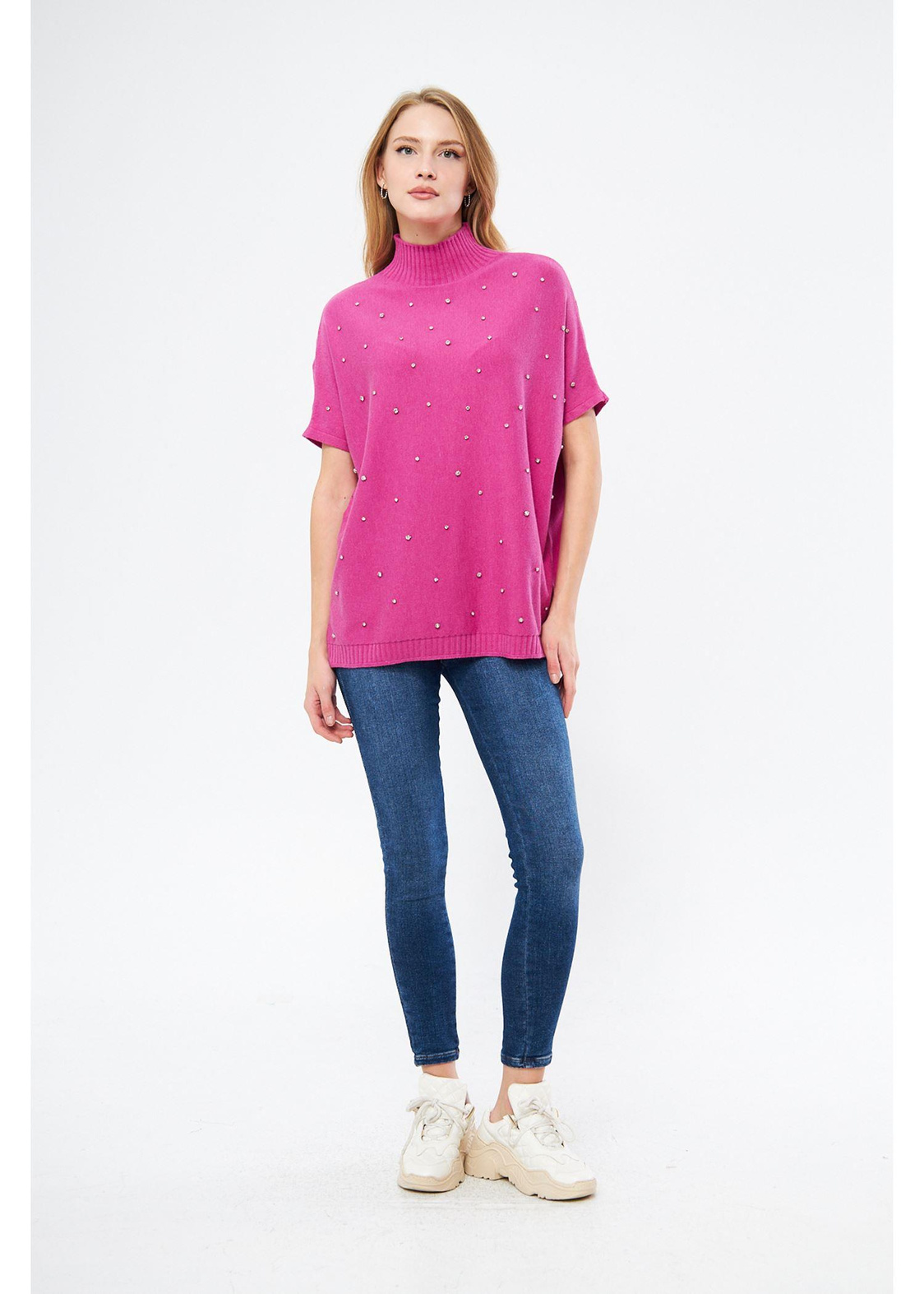 İncili Oversize Kazak