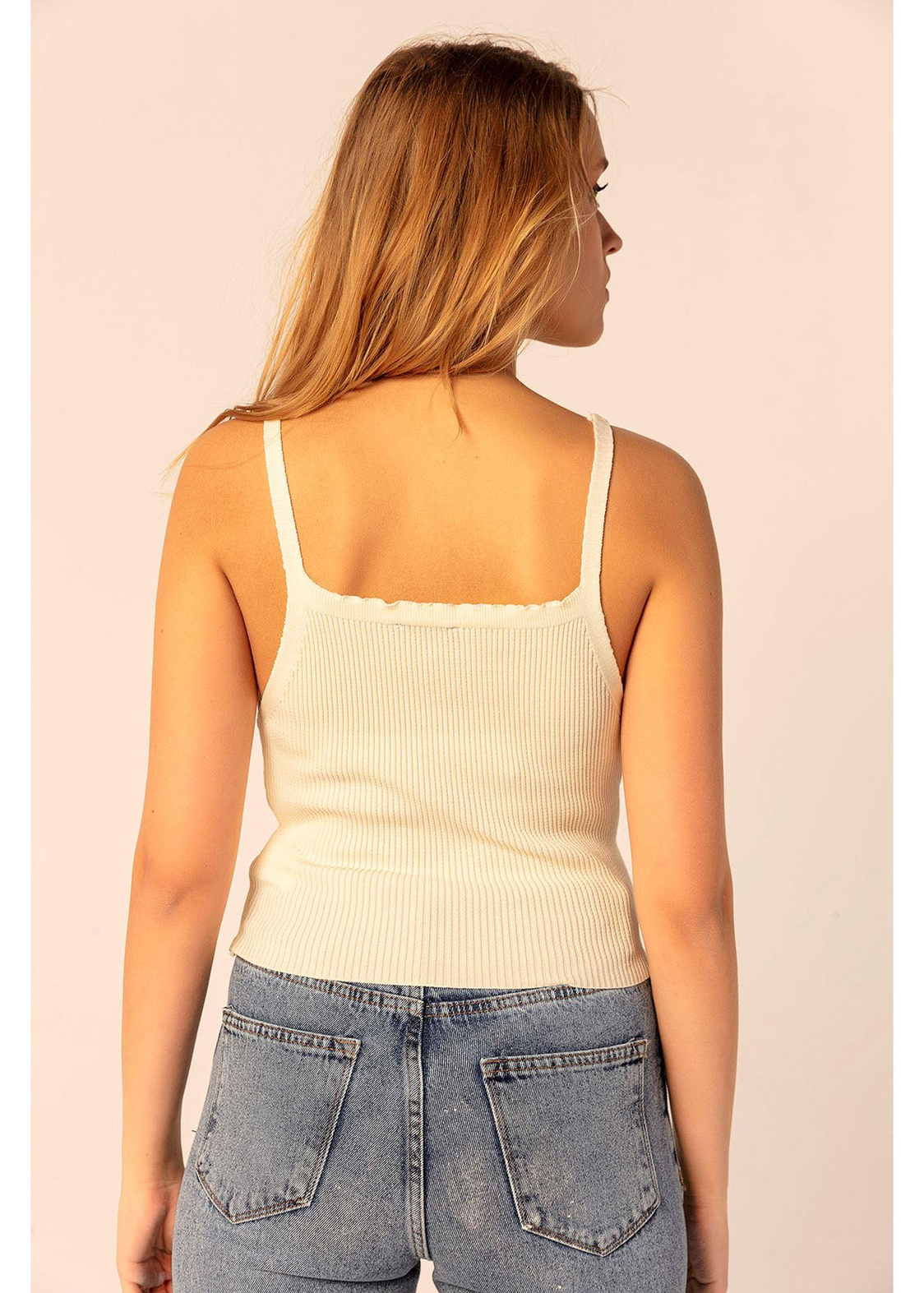 İp Askılı Fitilli Crop Bluz
