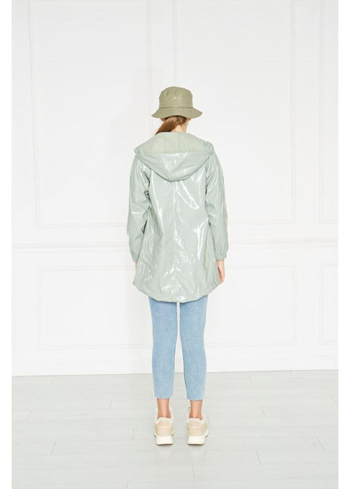 Kapşonlu Rugan Yağmurluk-Mint