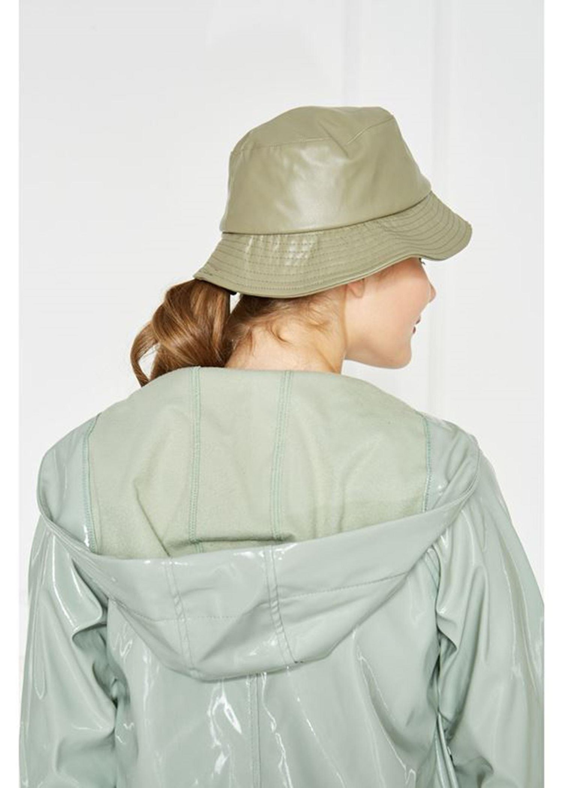 Kapşonlu Rugan Yağmurluk-Mint