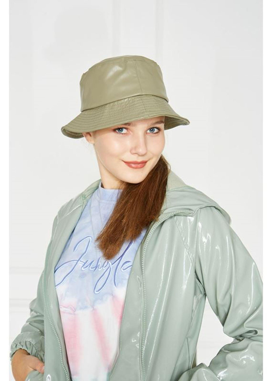 Kapşonlu Rugan Yağmurluk-Mint