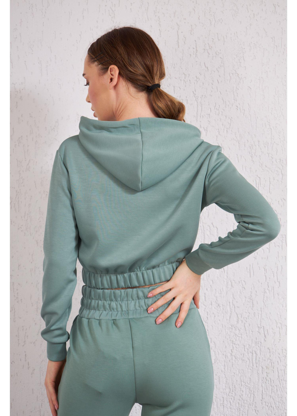 Kapüşonlu Dalgıç Sweat-Mint