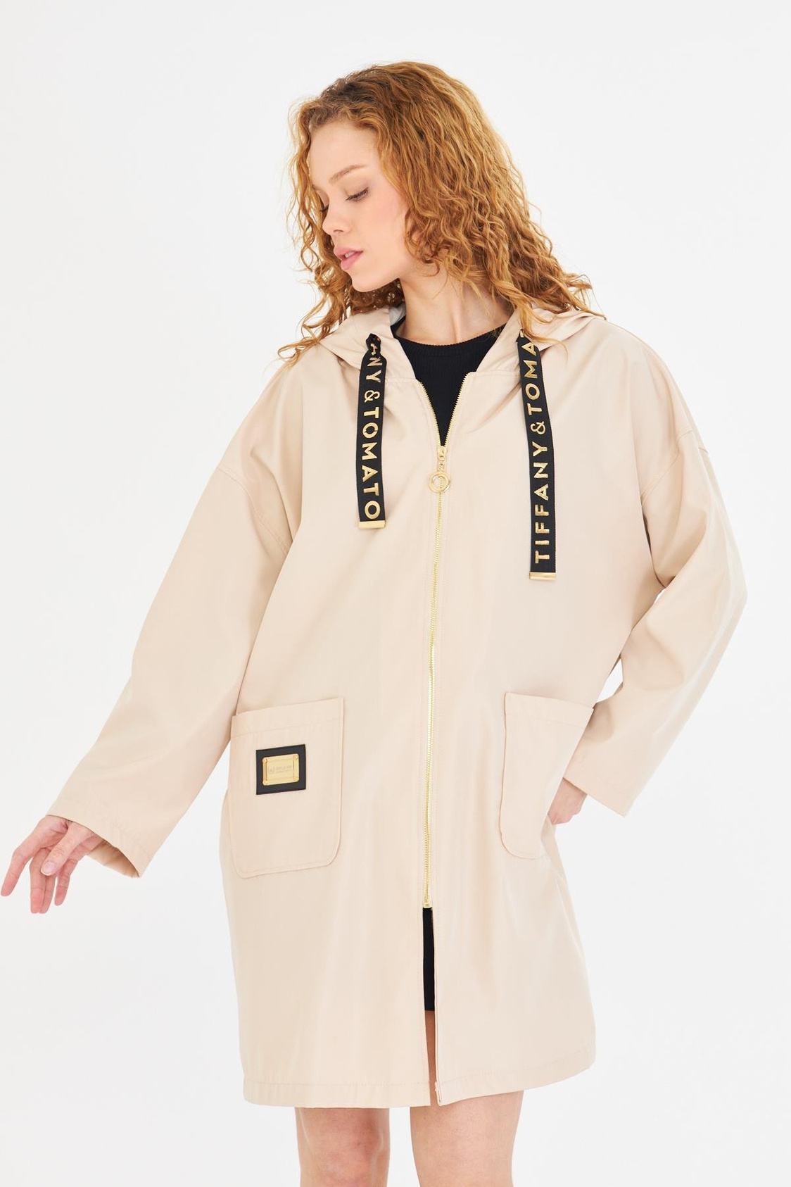 Kapüşonlu Suya Dayanıklı Trençkot