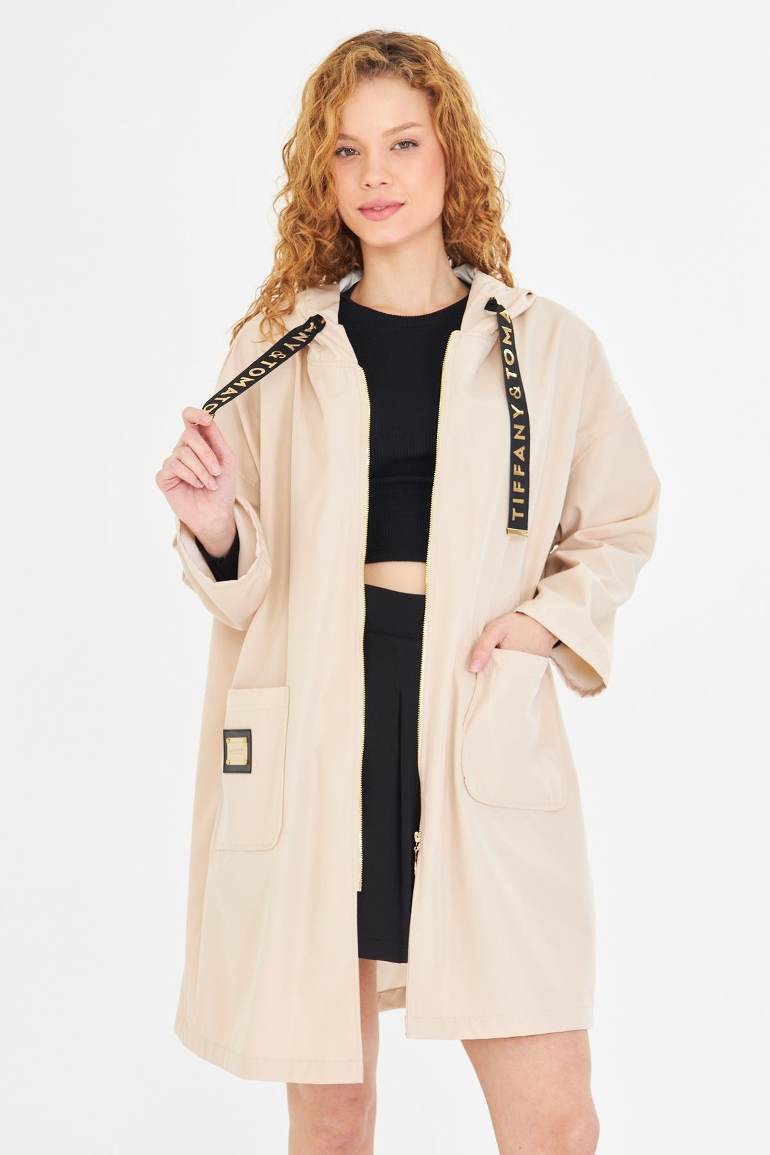 Kapüşonlu Suya Dayanıklı Trençkot