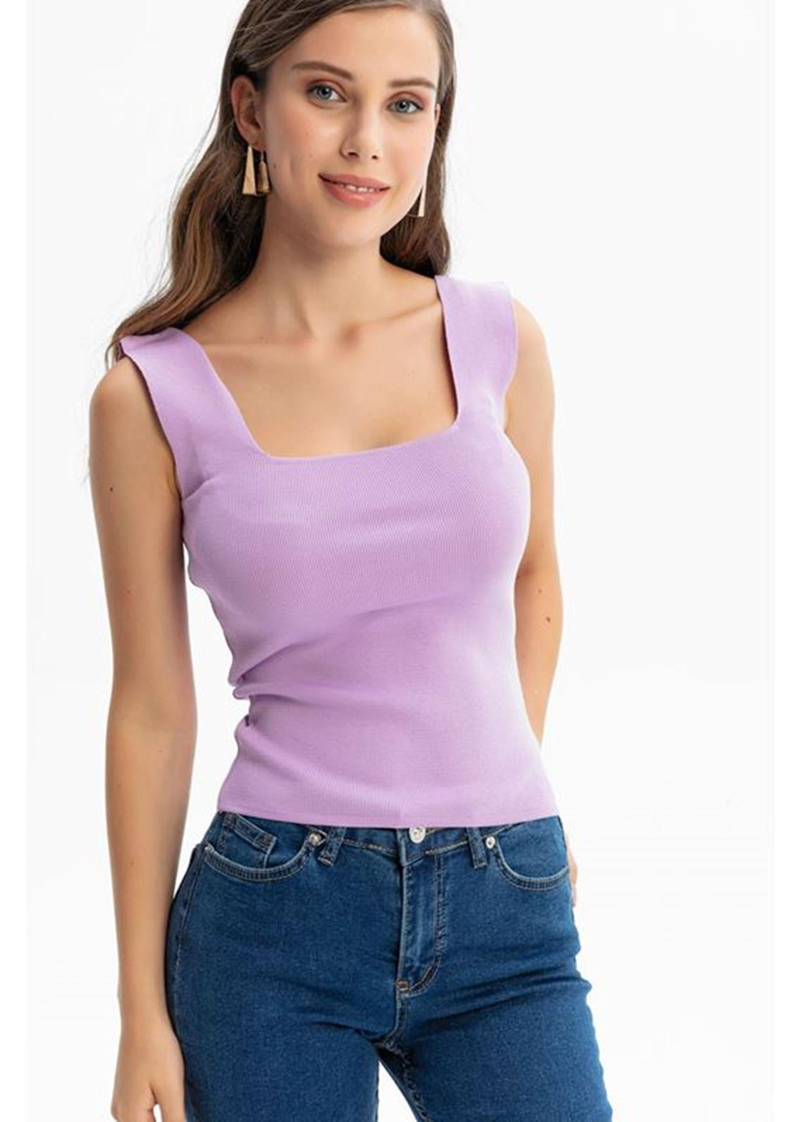 Kare Yaka Crop Atlet-Lila