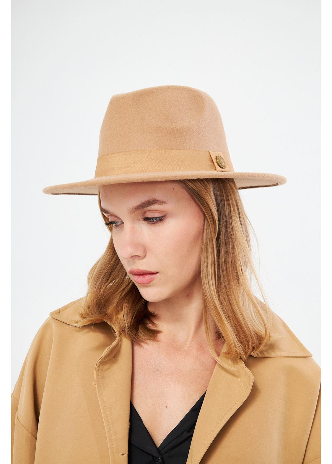 Keçe Fötr Şeritli Şapka