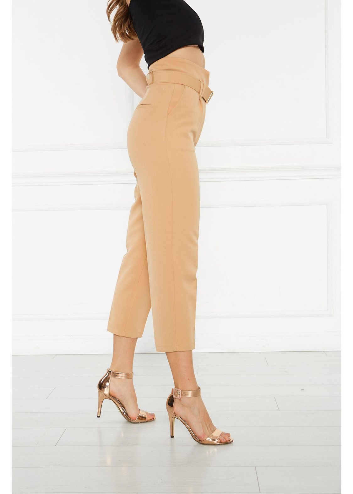 Kemerli Atlas Pantolon-Camel
