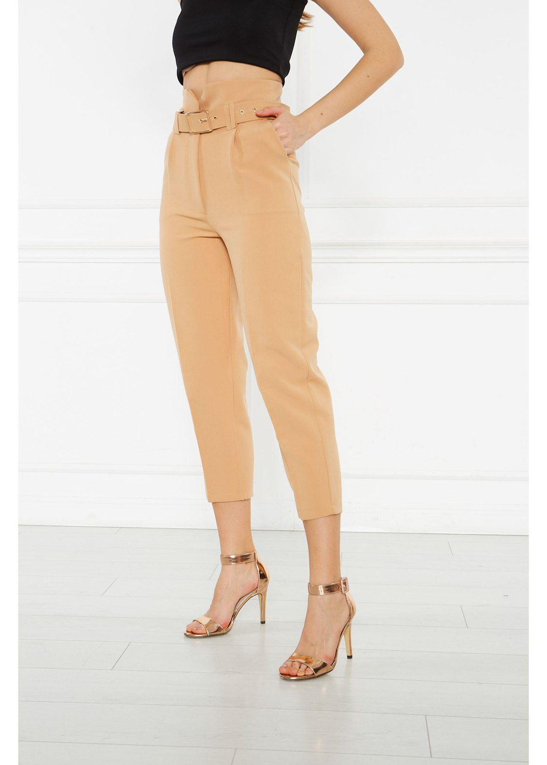 Kemerli Atlas Pantolon-Camel