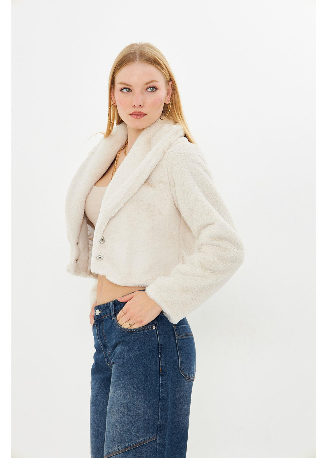 Kısa Peluş Bolero