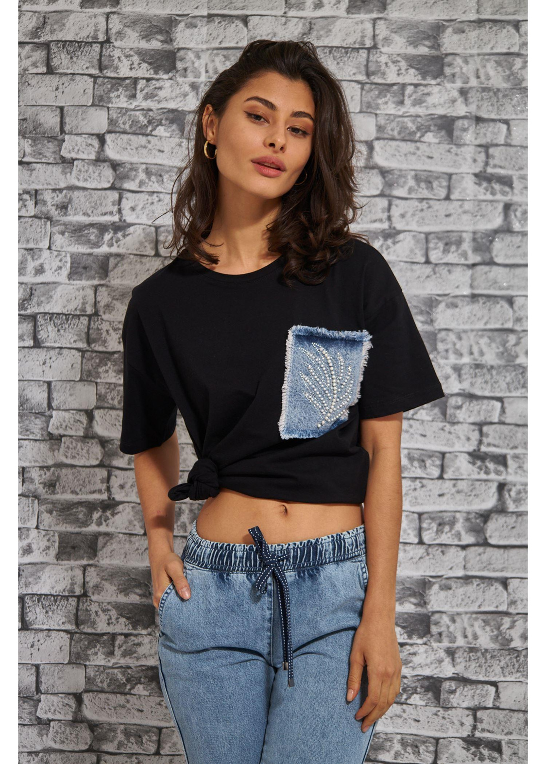 Kot Cepli Süprem T-Shirt-Siyah