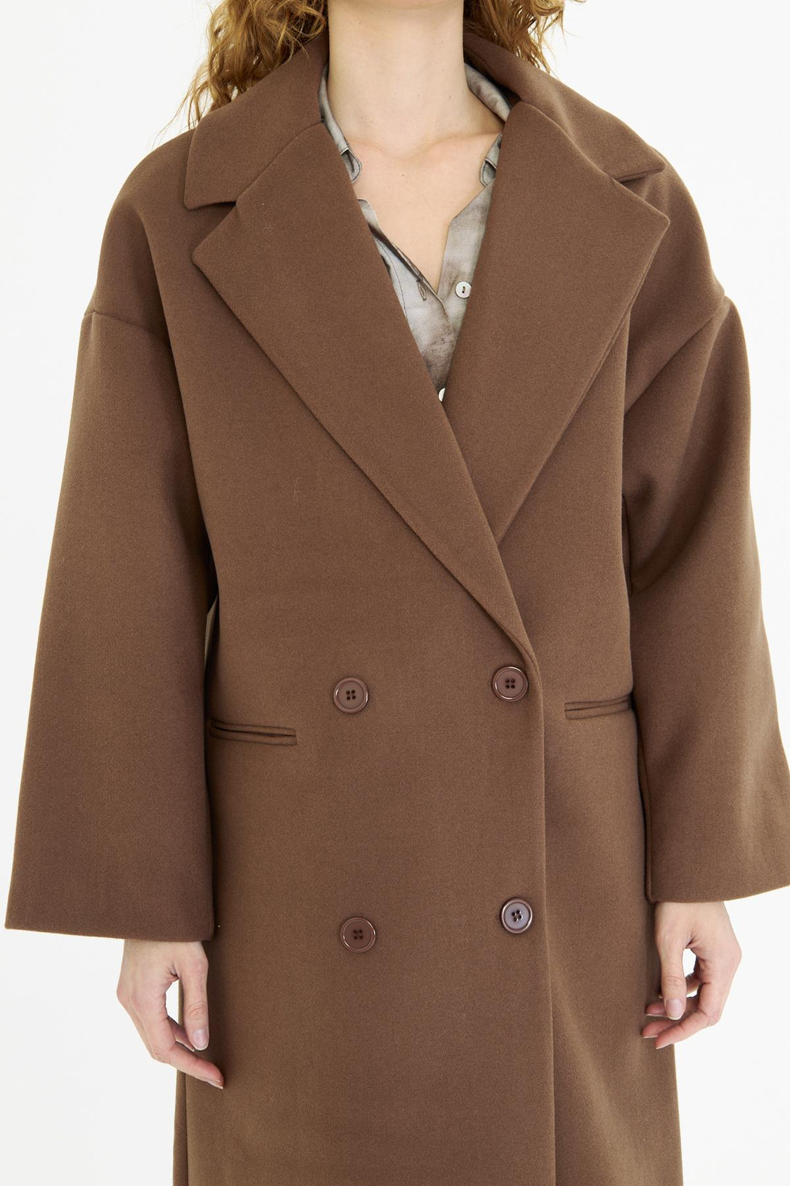 Kruvaze Fleto Cepli Kaşe Kaban