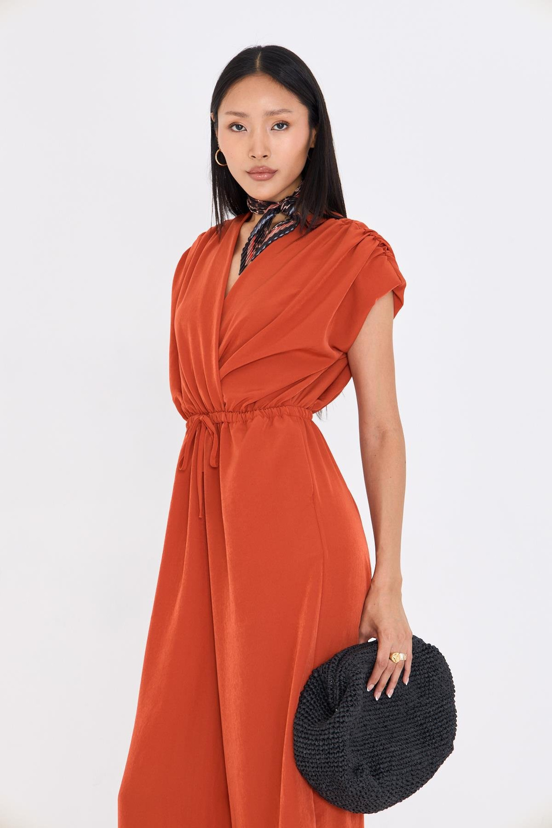 Kruvaze Yaka Sıfır Kol Tulum