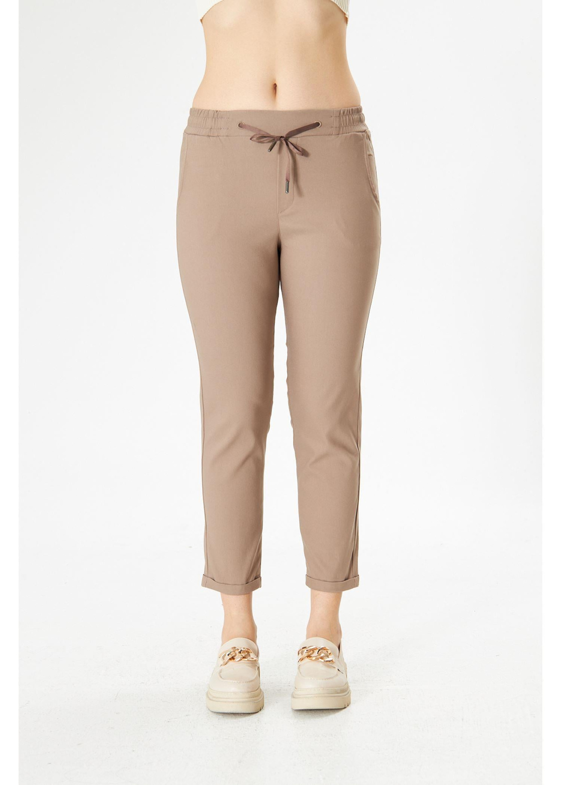 Lastikli Duble Paça Pantolon