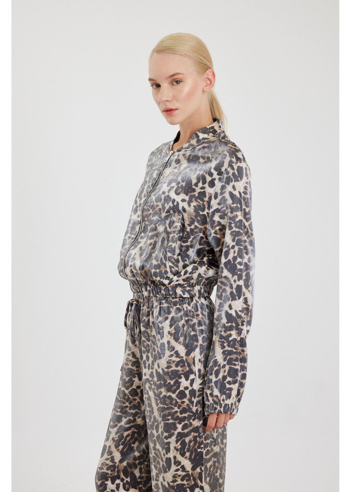 Leopar Desenli Ceket-Vizon