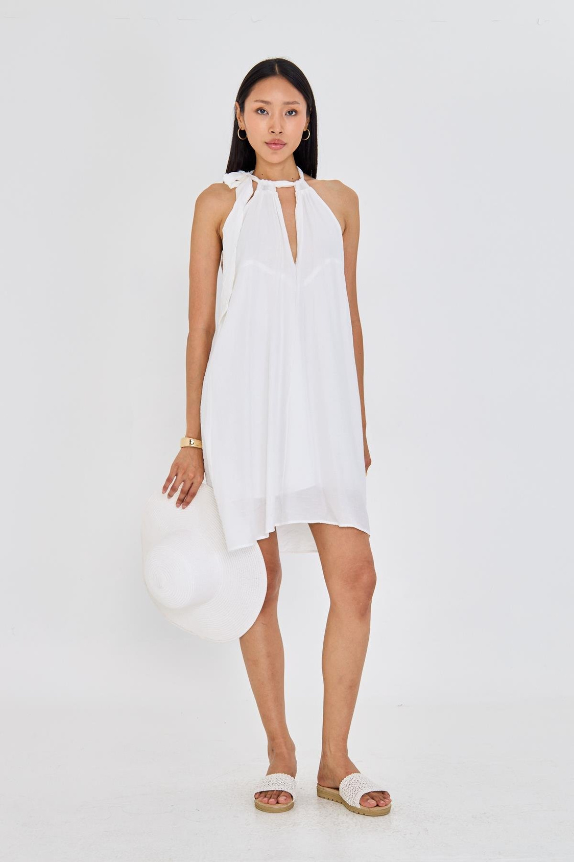 Önü Bağlamalı Sıfır Kol Elbise