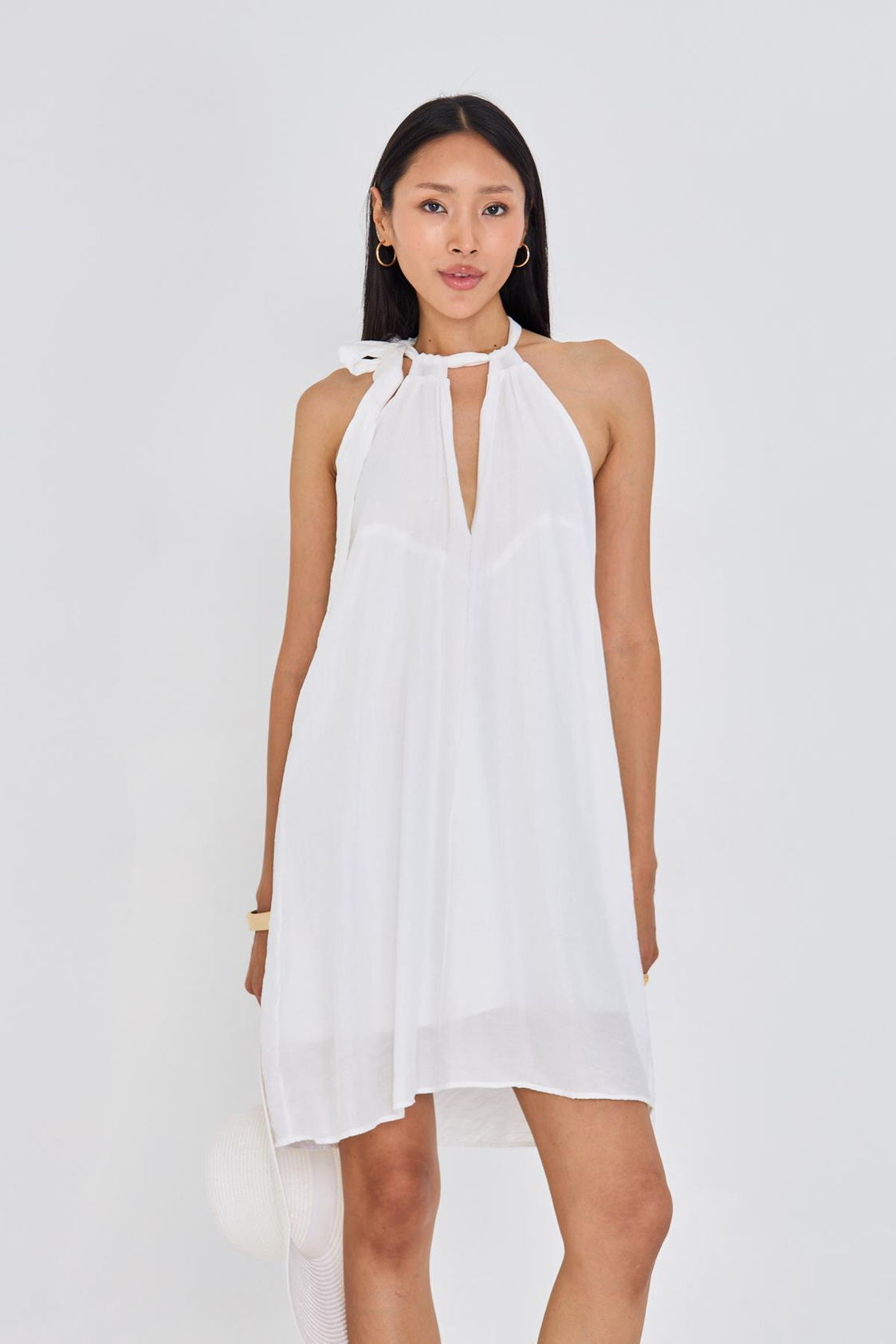 Önü Bağlamalı Sıfır Kol Elbise