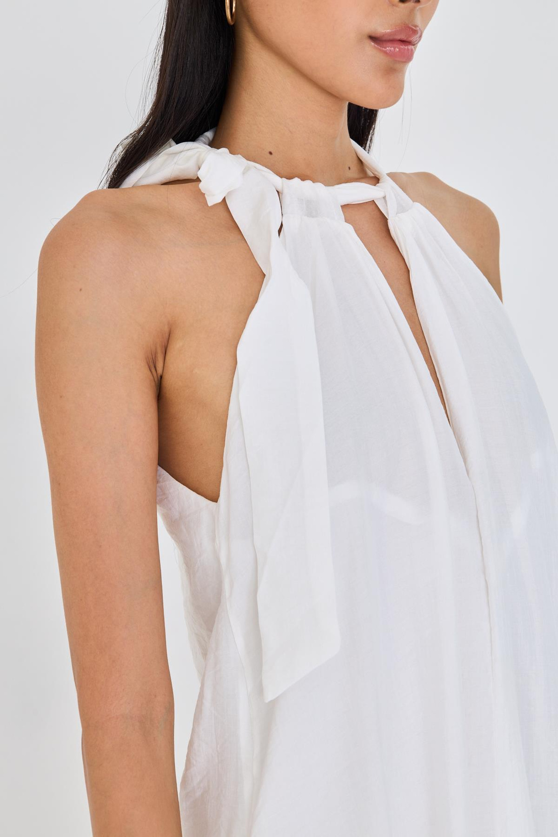 Önü Bağlamalı Sıfır Kol Elbise