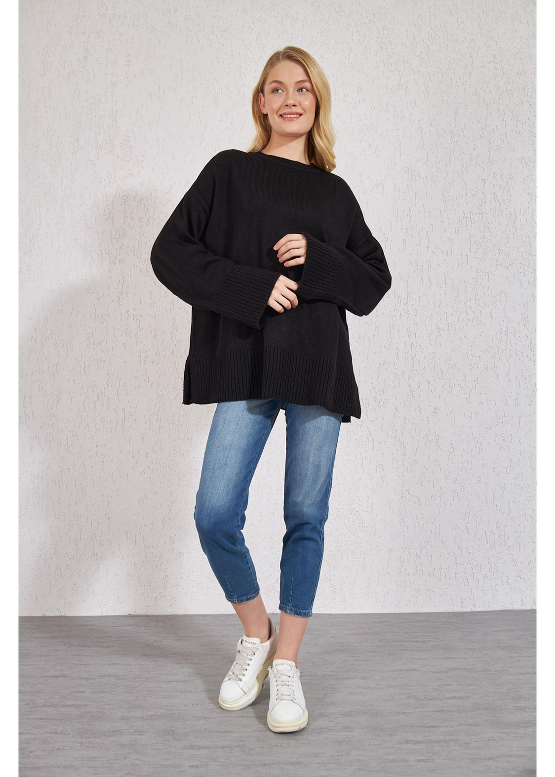 Oversize Basic Kazak-Siyah