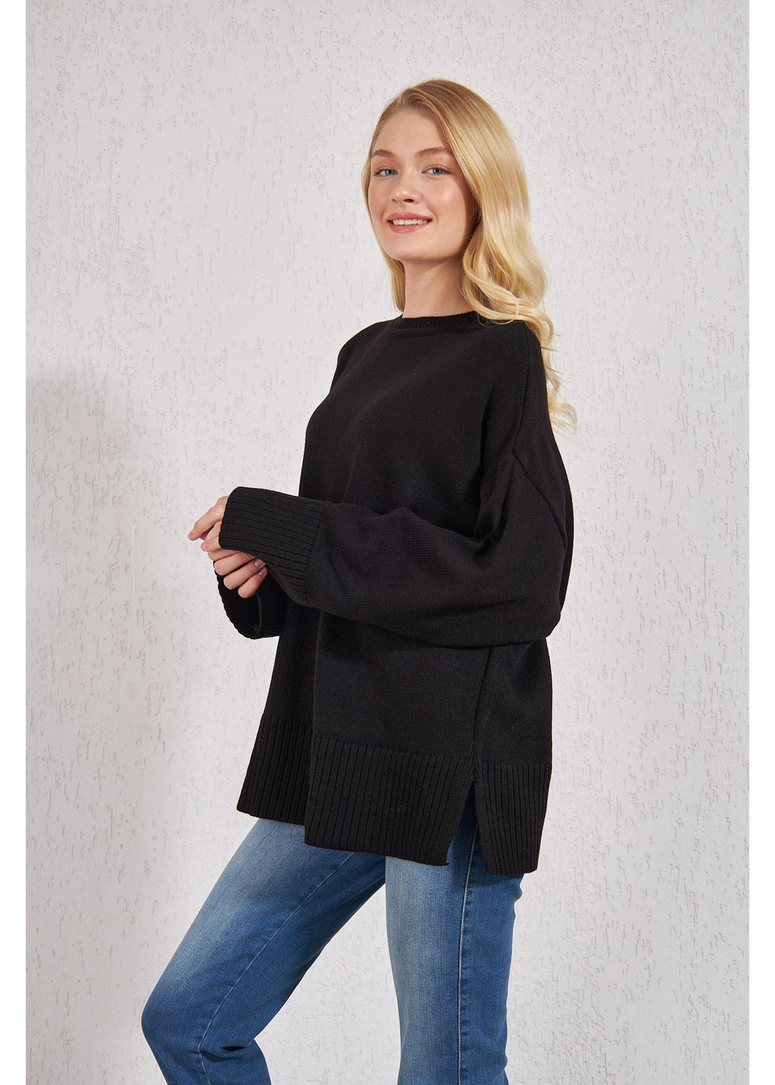 Oversize Basic Kazak-Siyah