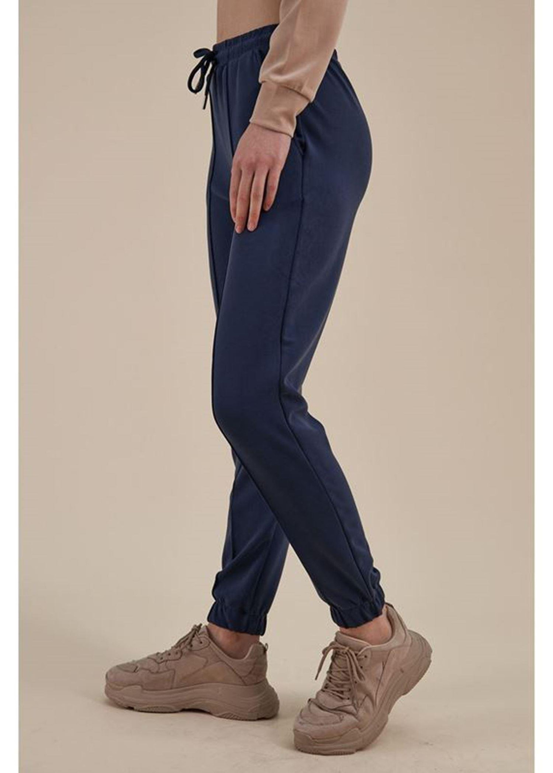 Paçası Lastikli Dalgıç Pantolon-Lacivert