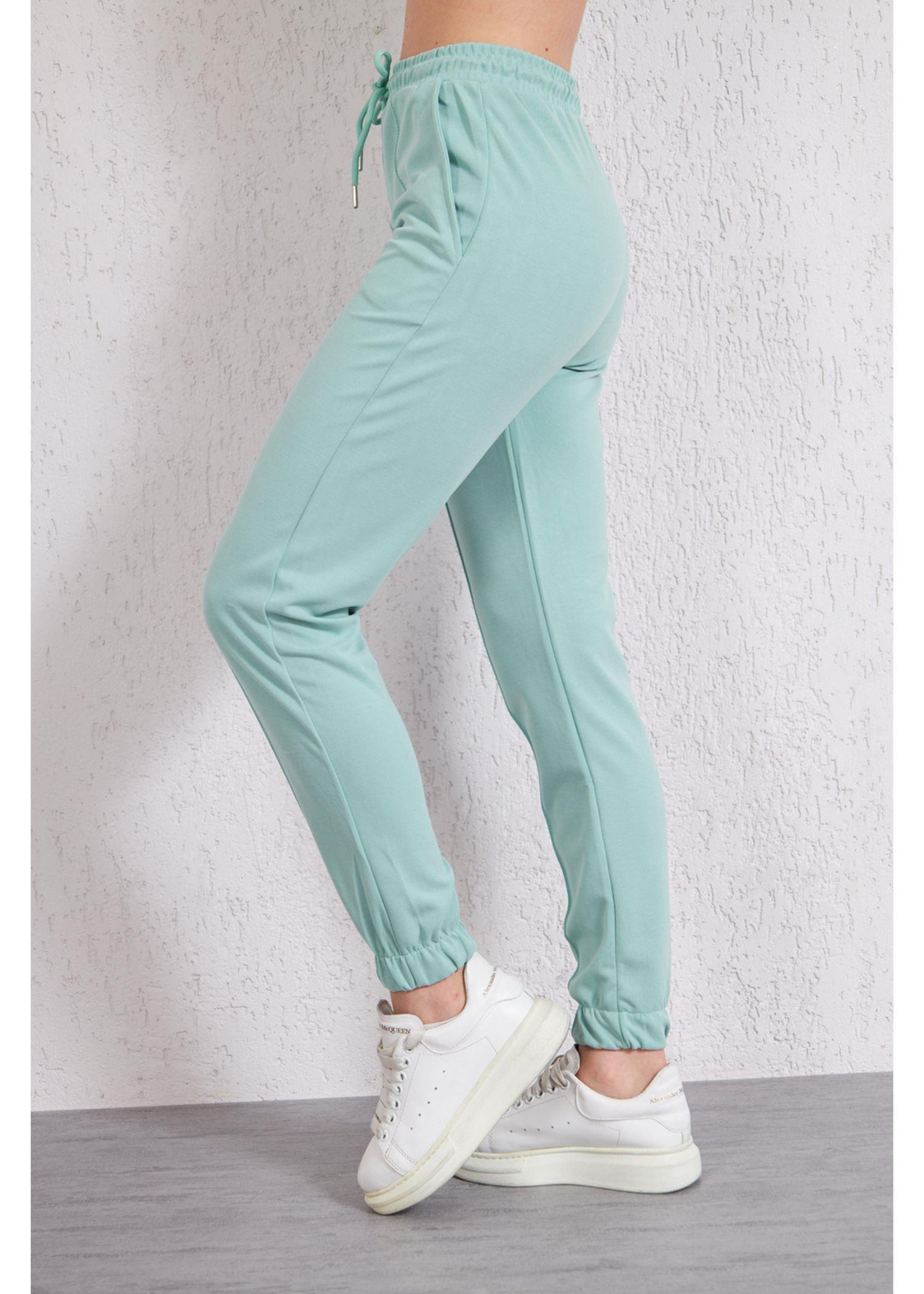 Paçası Lastikli Dalgıç Pantolon-Mint
