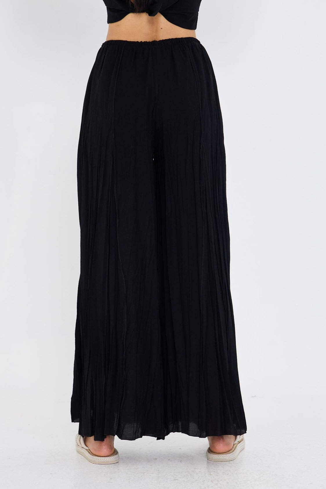 Parçalı Bağcıklı İnce Pantolon