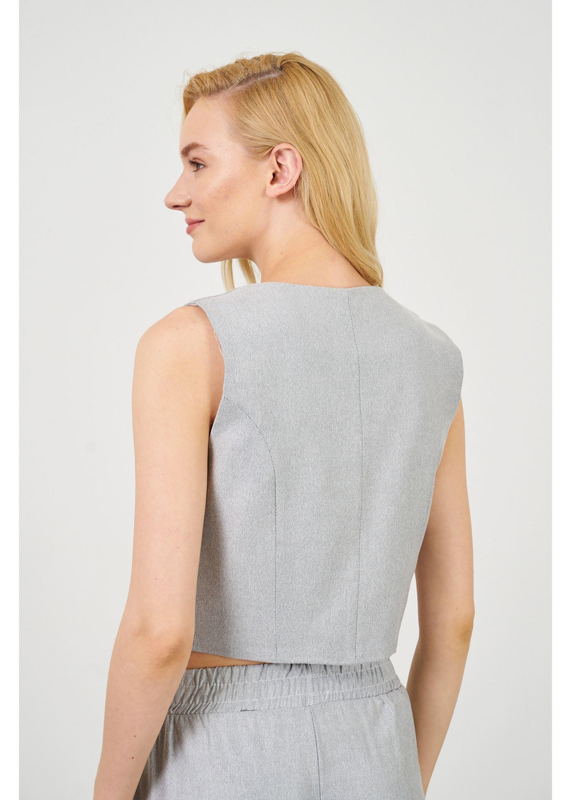 Pensli Diyagonal Yelek-Antrasit