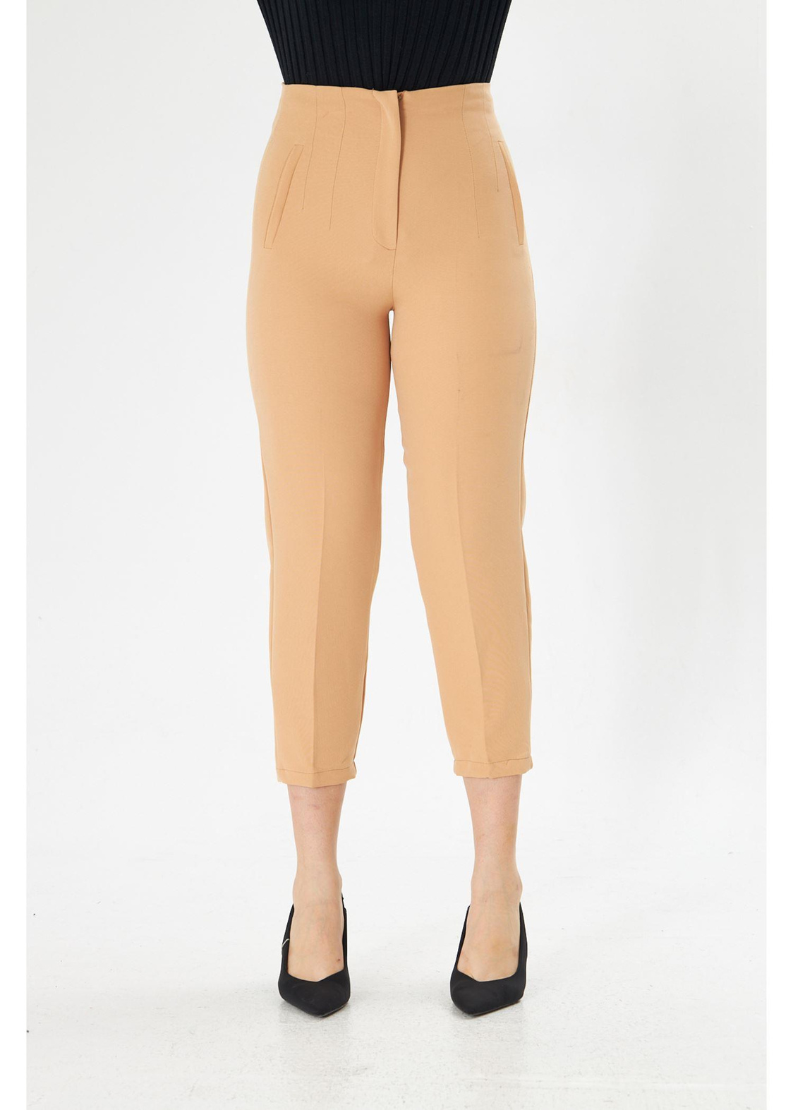 Pensli Yüksek Bel Atlas Pantolon