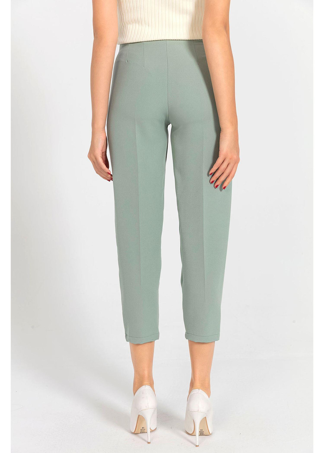 Pensli Yüksek Bel Atlas Pantolon-Mint