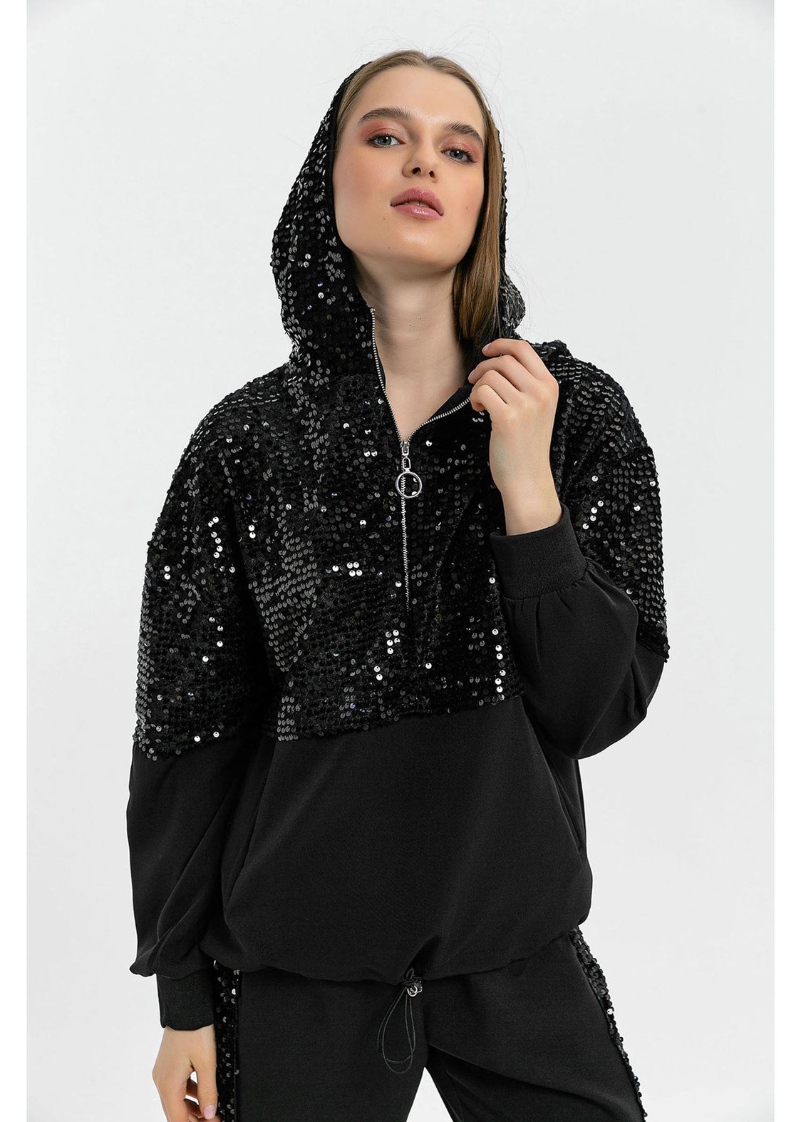 Pul Payet Sweatshirt-Siyah