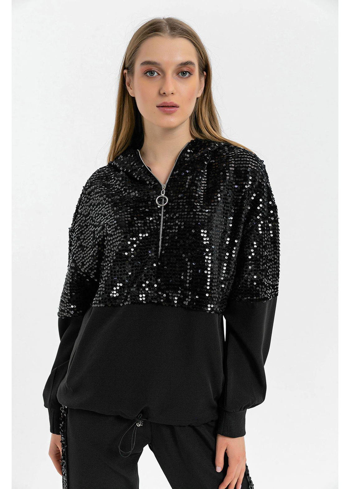 Pul Payet Sweatshirt-Siyah