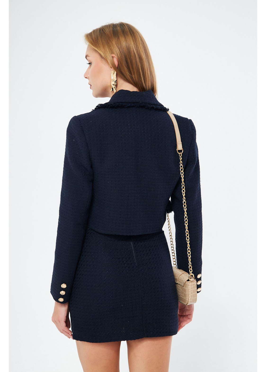 Püskül Detaylı Kısa Ceket