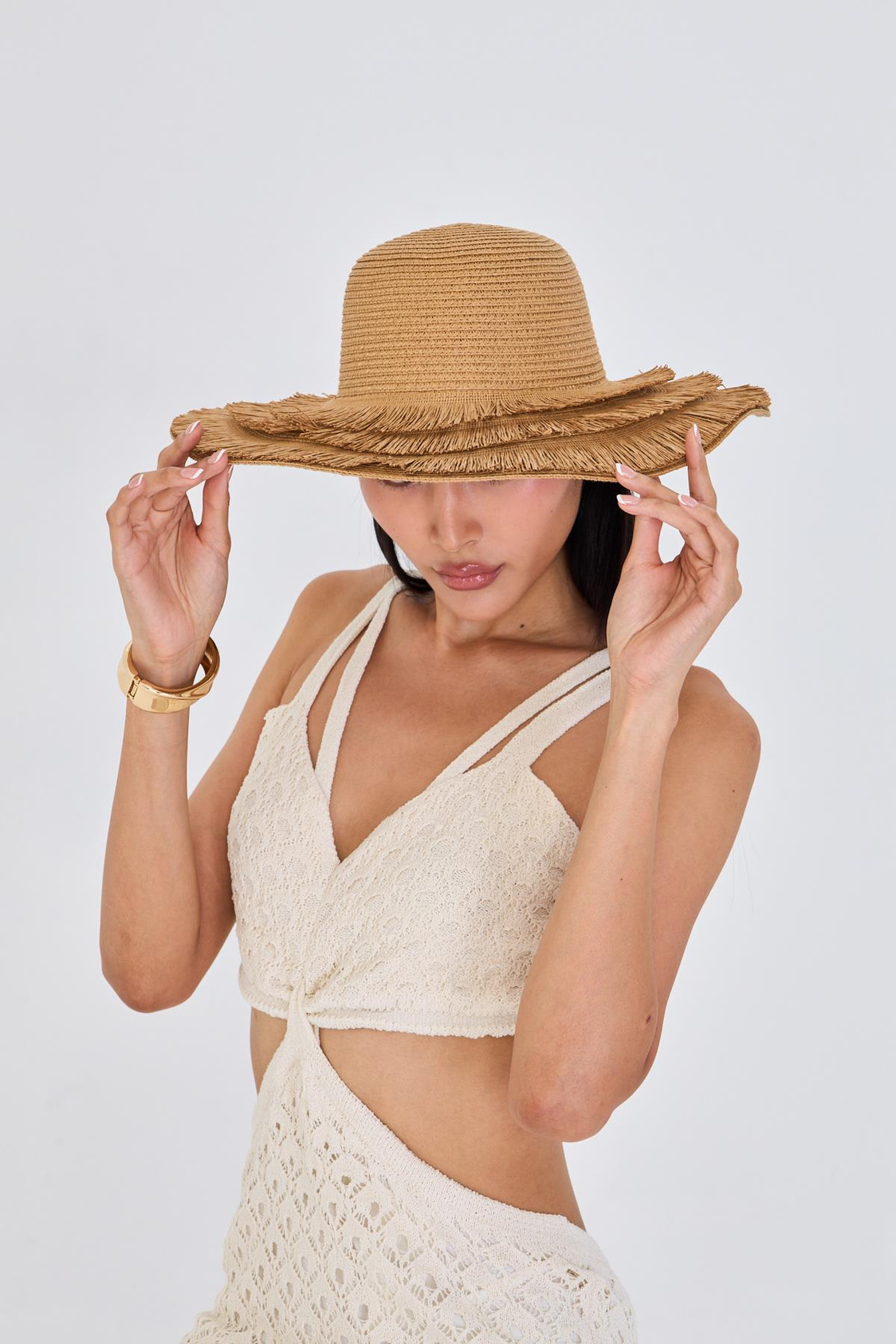 Püsküllü Hasır Şapka