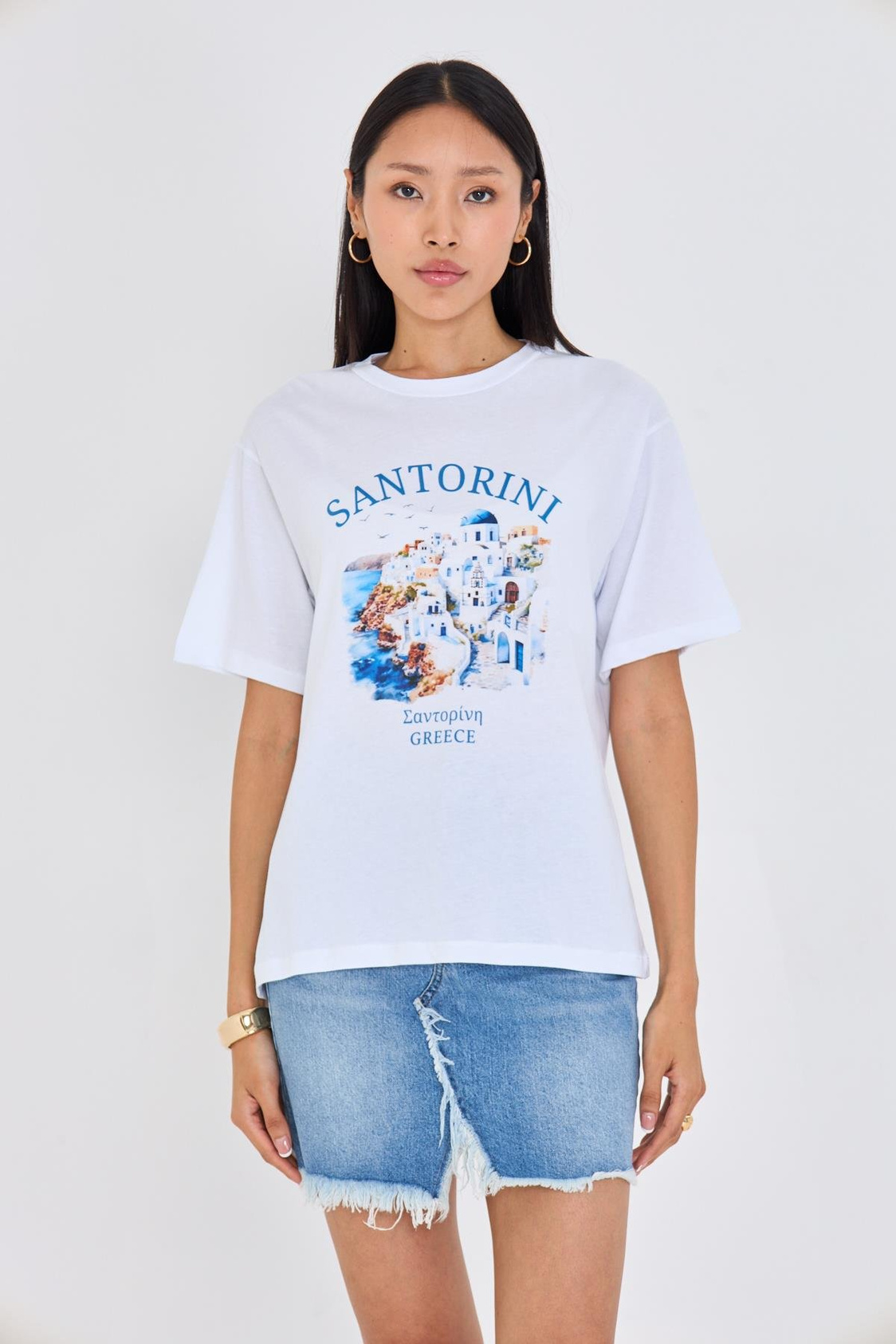 Santorini Baskılı Süprem T-shirt