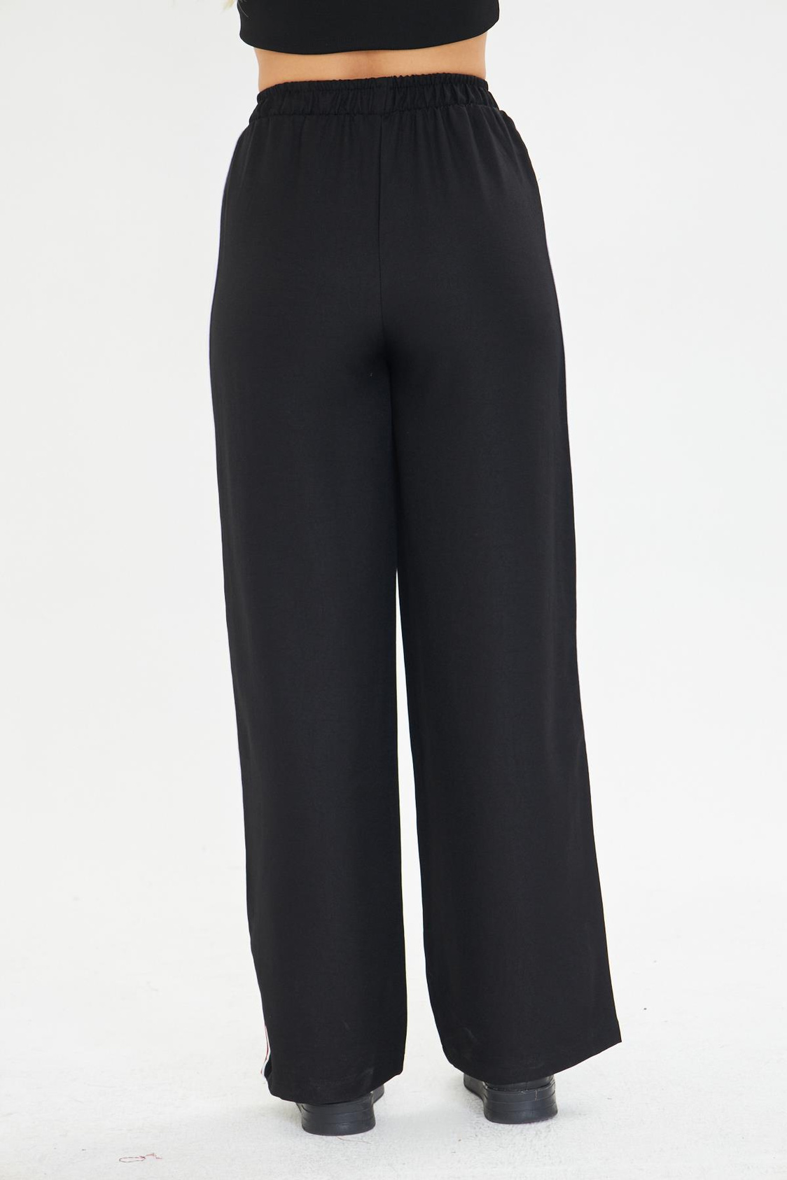 Şeritli Bol Paça Pantolon