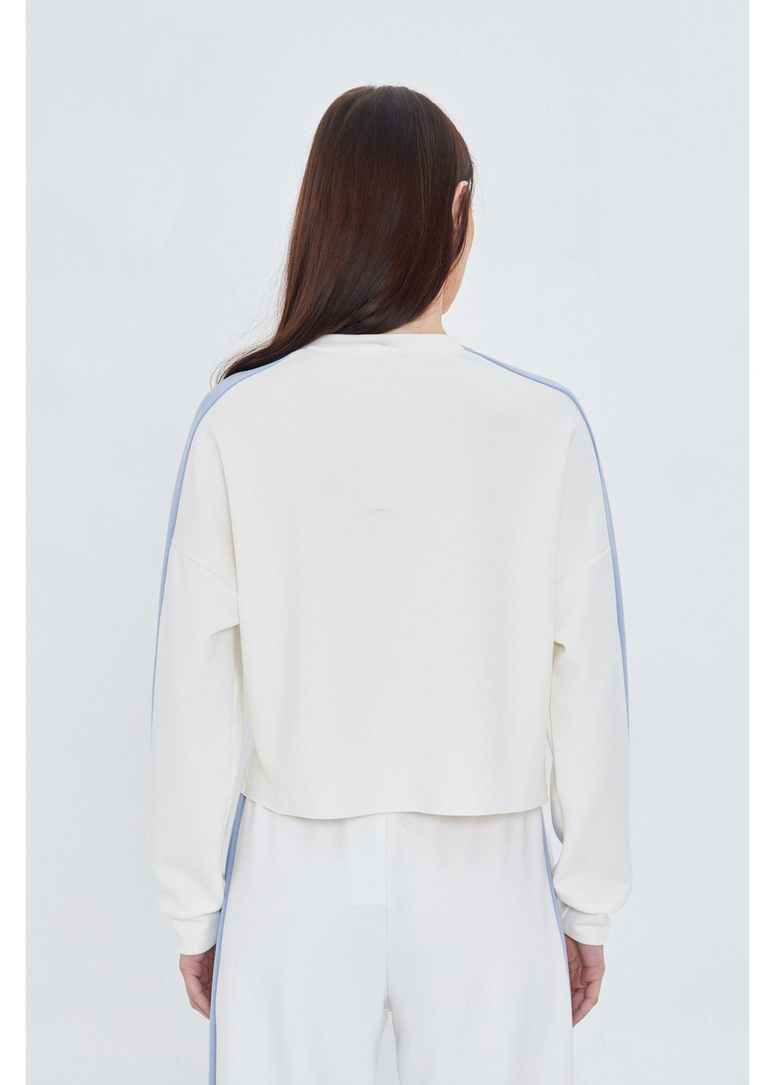 Şeritli Scuba Dalgıç Crop Sweatshirt