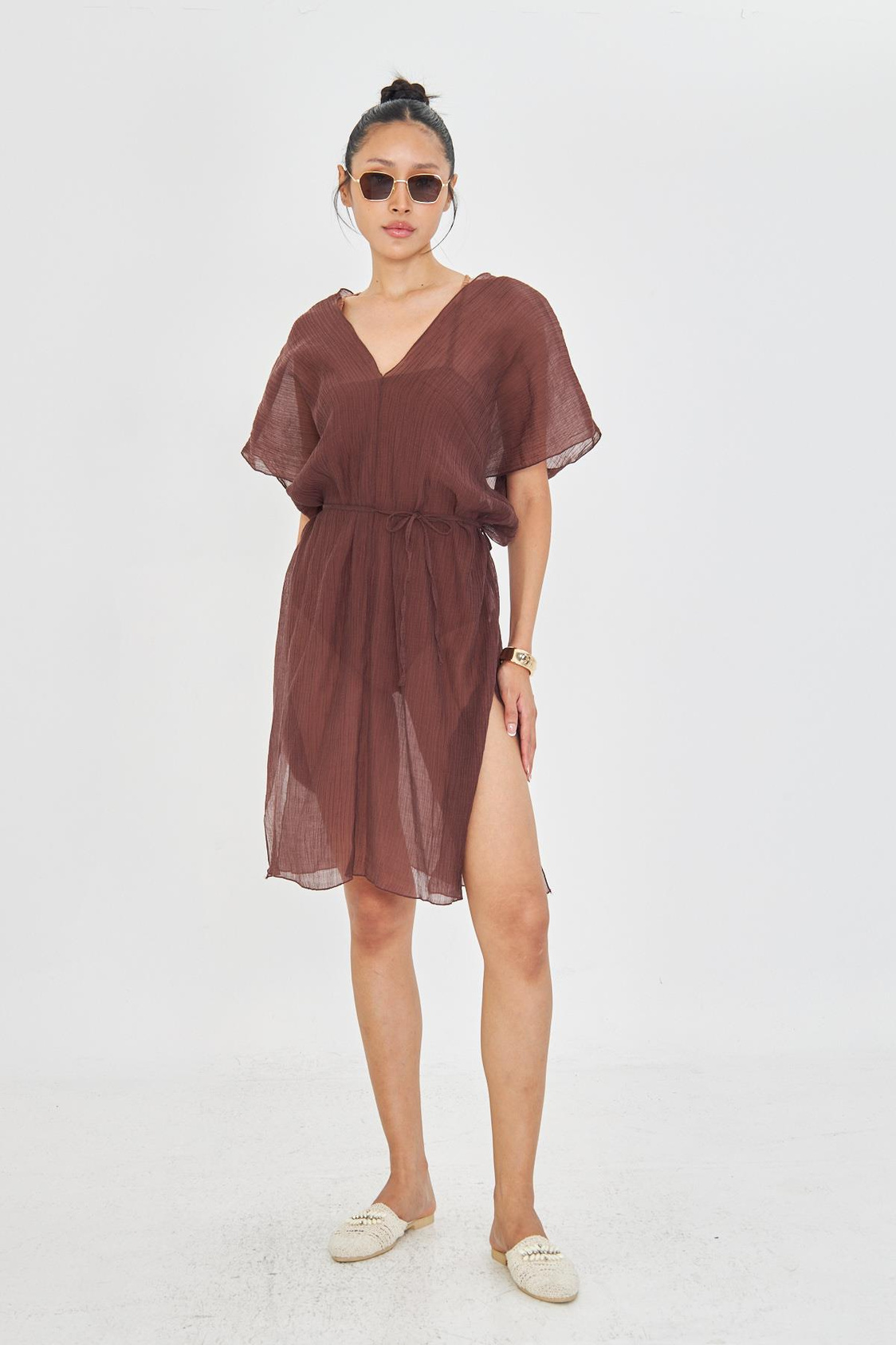 Sıfır Kol Kırışık Kimono