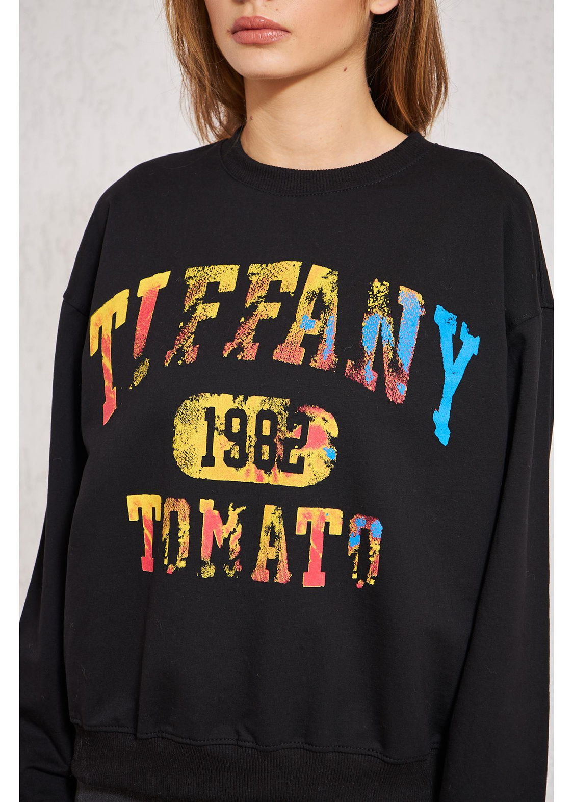 Tiffany Baskılı Sweat-Siyah